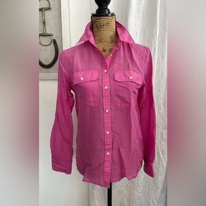 Lauren Ralph Lauren Silk Cotton Blend Blouse Top Size Small